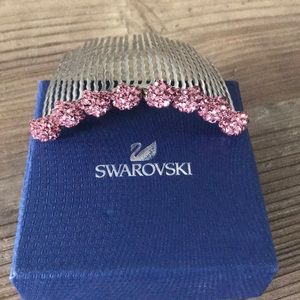 Swarovski pink crystal hair comb